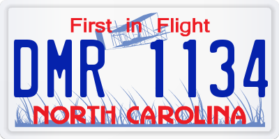 NC license plate DMR1134