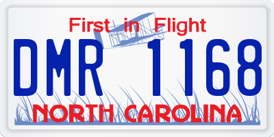 NC license plate DMR1168