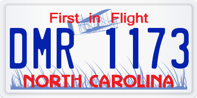 NC license plate DMR1173