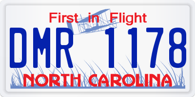 NC license plate DMR1178