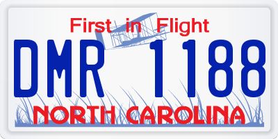 NC license plate DMR1188