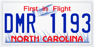 NC license plate DMR1193