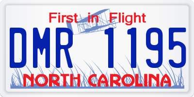 NC license plate DMR1195