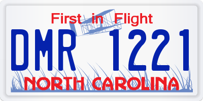 NC license plate DMR1221