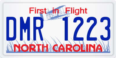 NC license plate DMR1223