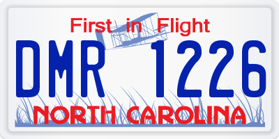 NC license plate DMR1226