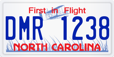 NC license plate DMR1238