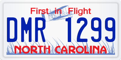 NC license plate DMR1299