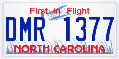 NC license plate DMR1377