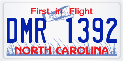 NC license plate DMR1392