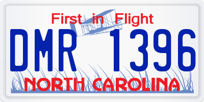 NC license plate DMR1396