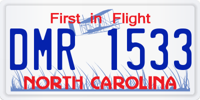NC license plate DMR1533