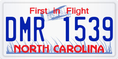NC license plate DMR1539