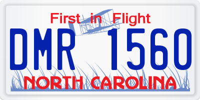 NC license plate DMR1560
