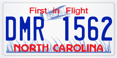 NC license plate DMR1562