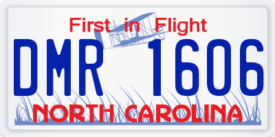 NC license plate DMR1606