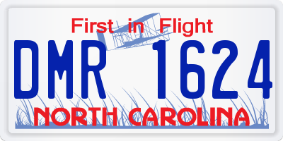 NC license plate DMR1624