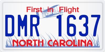NC license plate DMR1637