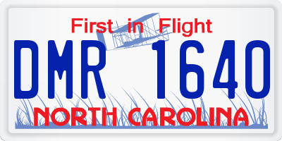 NC license plate DMR1640