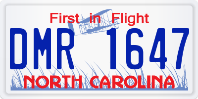 NC license plate DMR1647