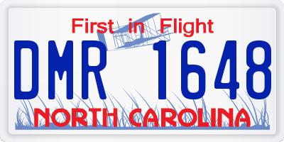 NC license plate DMR1648