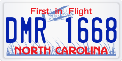 NC license plate DMR1668