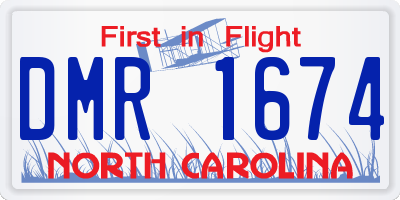 NC license plate DMR1674