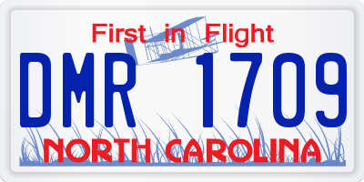 NC license plate DMR1709