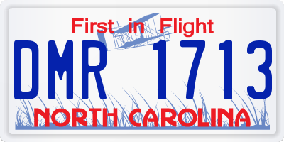 NC license plate DMR1713