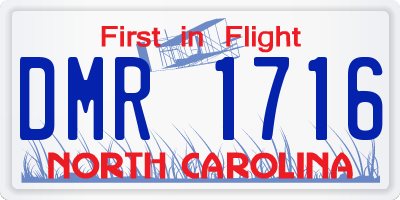 NC license plate DMR1716
