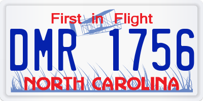 NC license plate DMR1756
