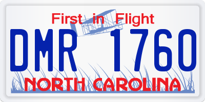 NC license plate DMR1760