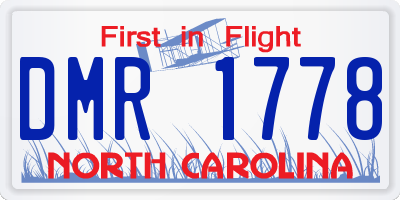 NC license plate DMR1778