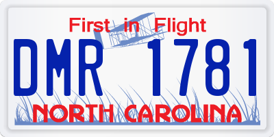 NC license plate DMR1781