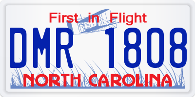 NC license plate DMR1808
