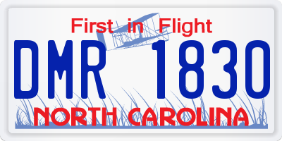 NC license plate DMR1830