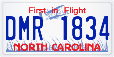 NC license plate DMR1834