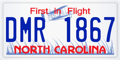NC license plate DMR1867
