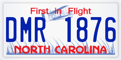 NC license plate DMR1876