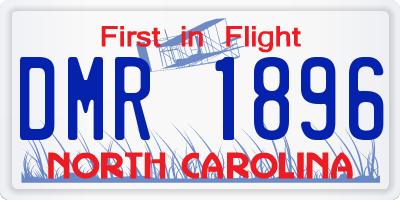 NC license plate DMR1896
