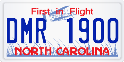 NC license plate DMR1900