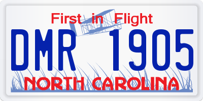 NC license plate DMR1905