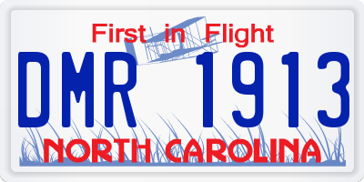 NC license plate DMR1913