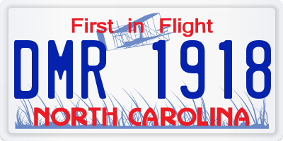 NC license plate DMR1918