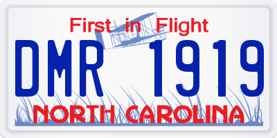 NC license plate DMR1919
