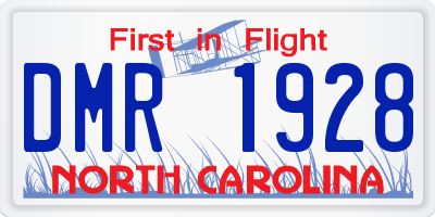 NC license plate DMR1928