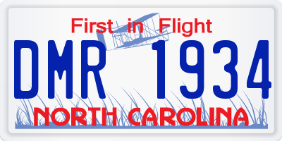 NC license plate DMR1934