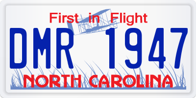 NC license plate DMR1947