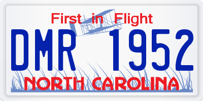 NC license plate DMR1952