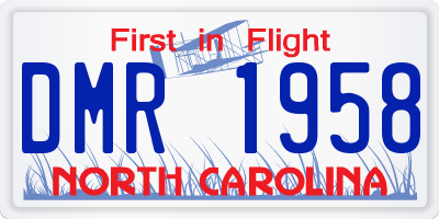 NC license plate DMR1958